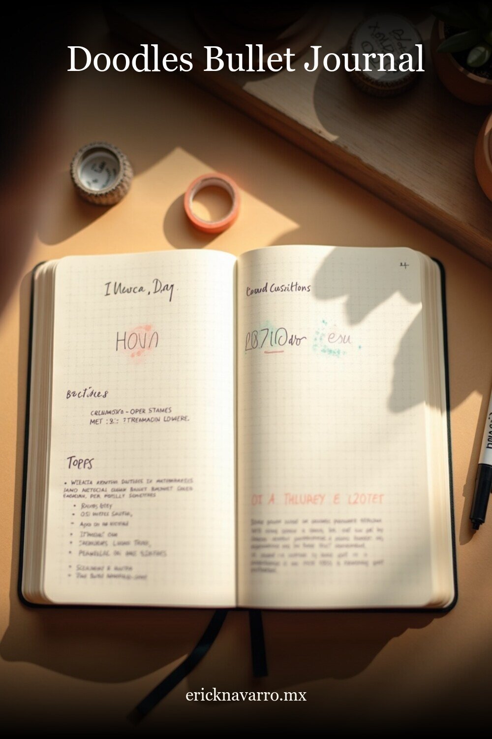 Doodles Bullet Journal en estilo editorial moderno para inspiración visual en México
