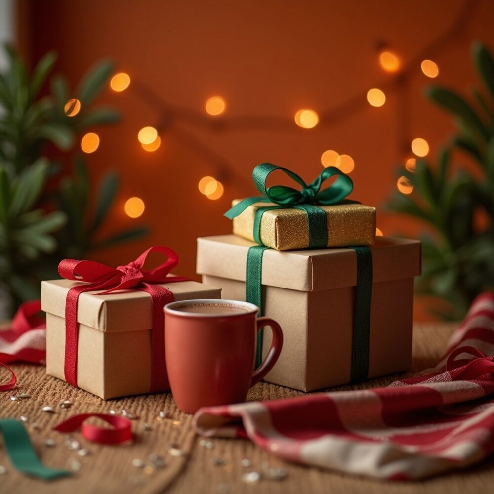 Ideas Intercambio Navideño - imagen cuadrada Ideas Intercambio Navideño en formato cuadrado para redes sociales, estética mexicana
