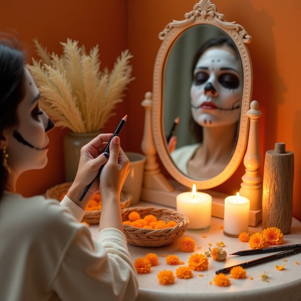 Maquillaje Catrina Sencillo Paso a Paso en estilo editorial moderno para inspiración visual en México