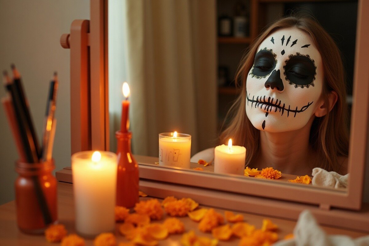 Maquillaje Catrina Sencillo Paso a Paso en estilo editorial moderno para inspiración visual en México