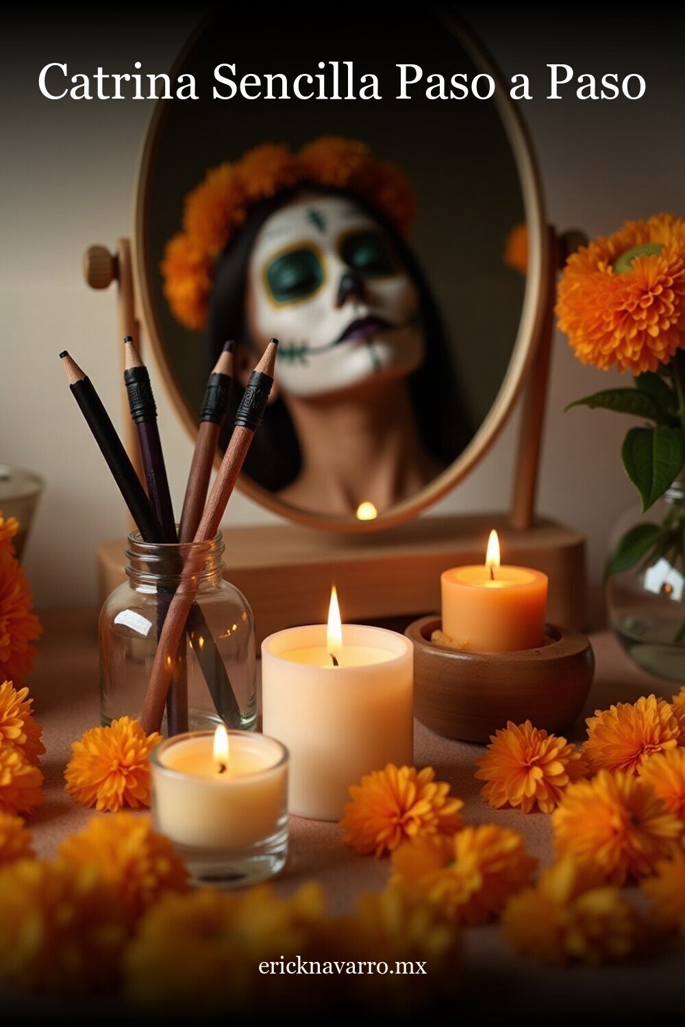 Maquillaje Catrina Sencillo Paso a Paso en estilo editorial moderno para inspiración visual en México