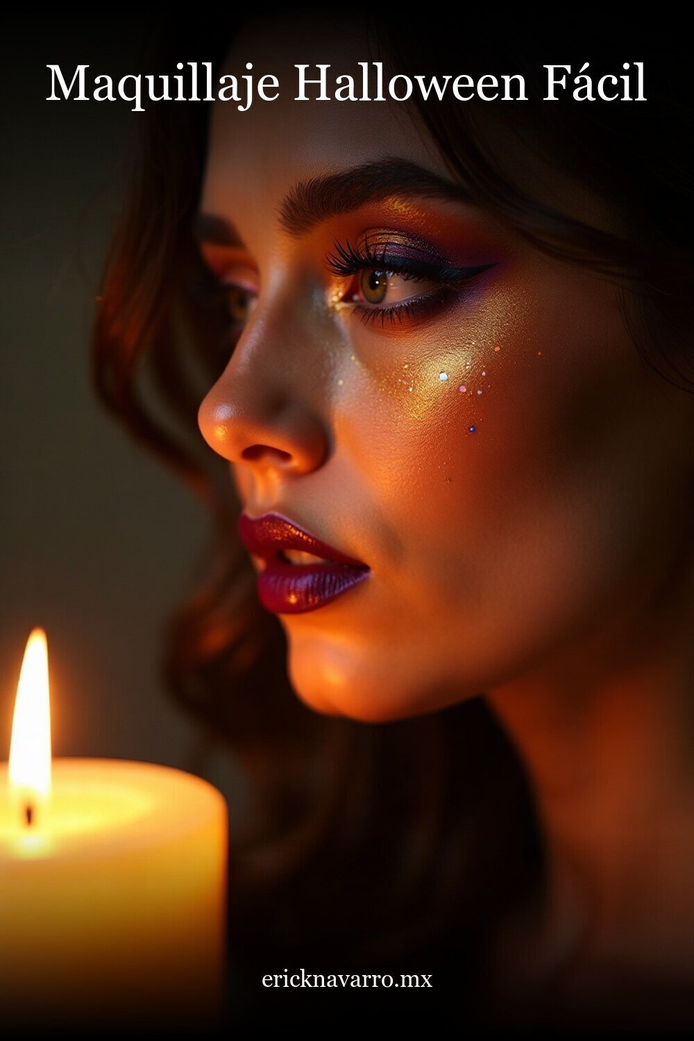 Maquillaje Halloween Facil Mujer en estilo editorial moderno para inspiración visual en México
