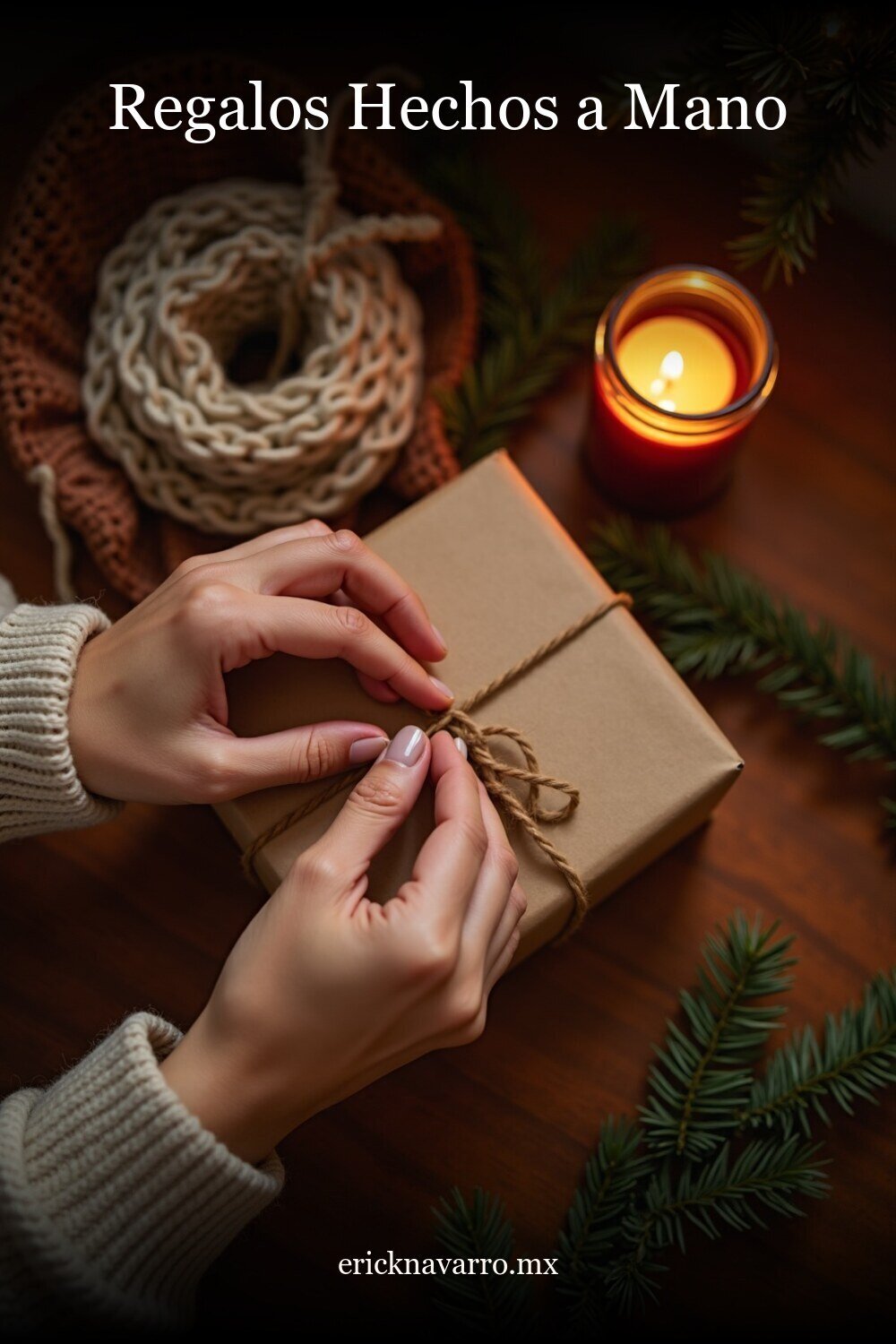 Regalos Hechos a Mano Navidad en formato vertical estilo Pinterest para inspiración visual