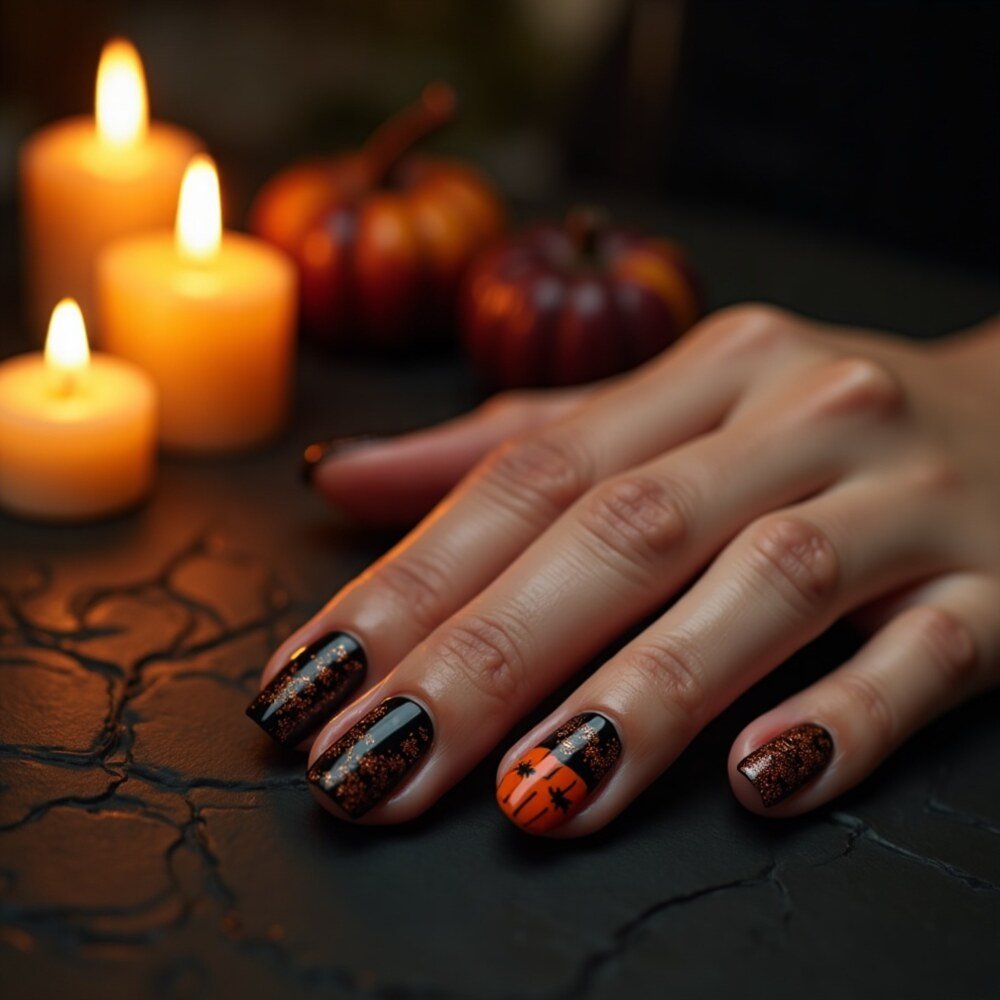 Uñas Halloween 2026 en estilo editorial moderno para inspiración visual en México
