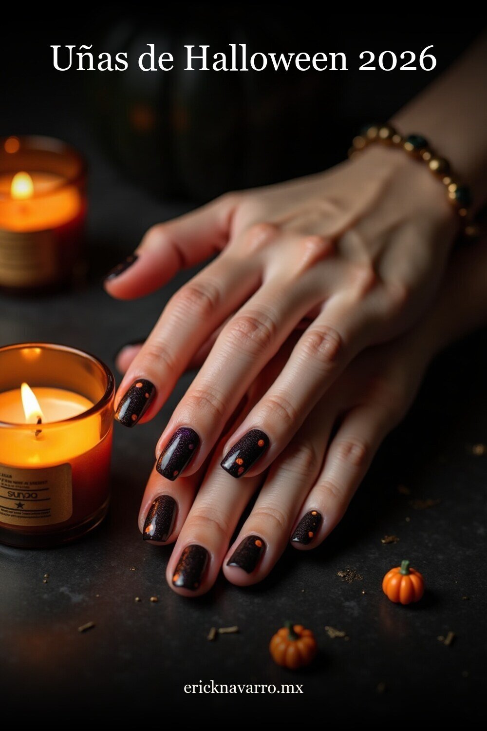 Uñas Halloween 2026 en estilo editorial moderno para inspiración visual en México
