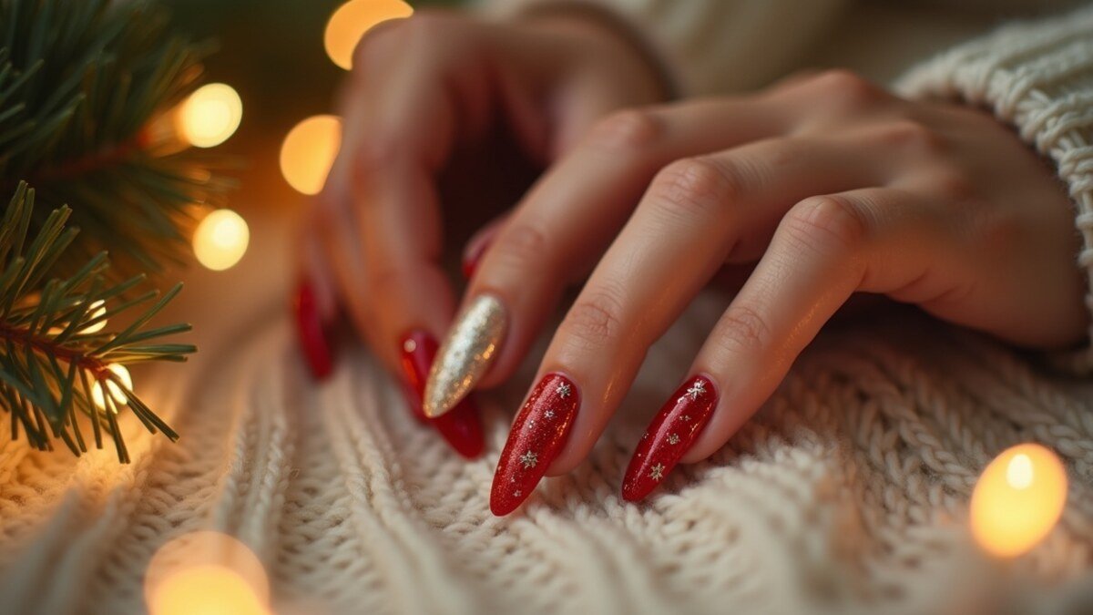 Uñas Navideñas 2026 - imagen featured Uñas Navideñas 2026: imagen editorial de portada en estilo moderno mexicano
